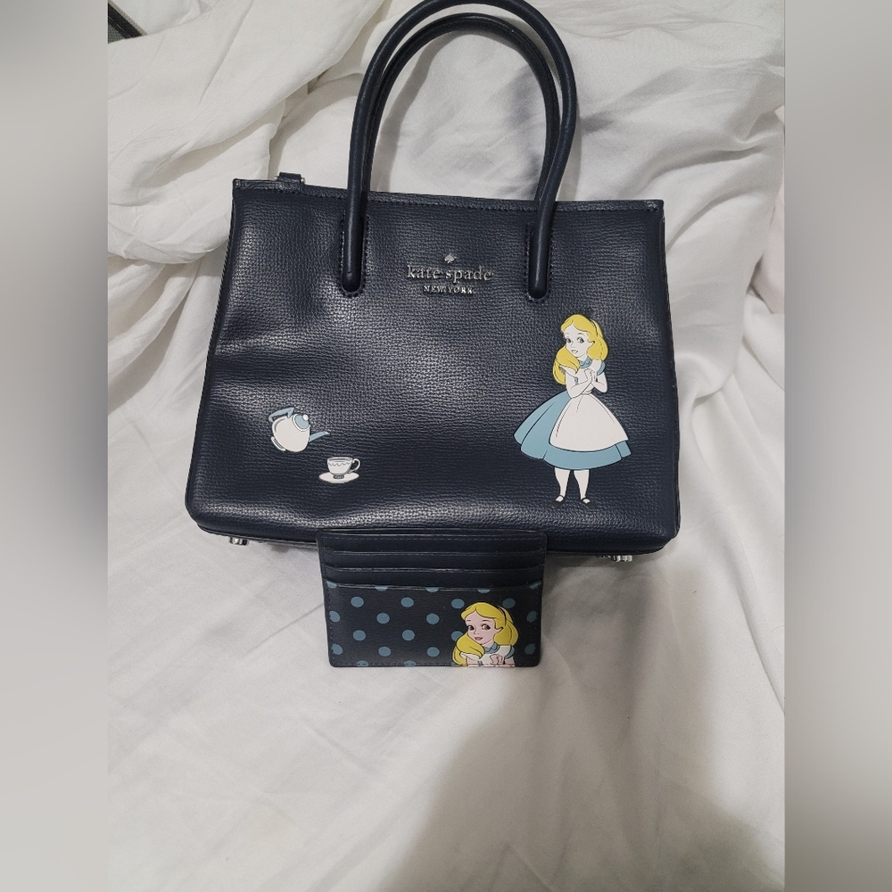 Kate Spade Alice in Wonderland purse w/ Card Holder